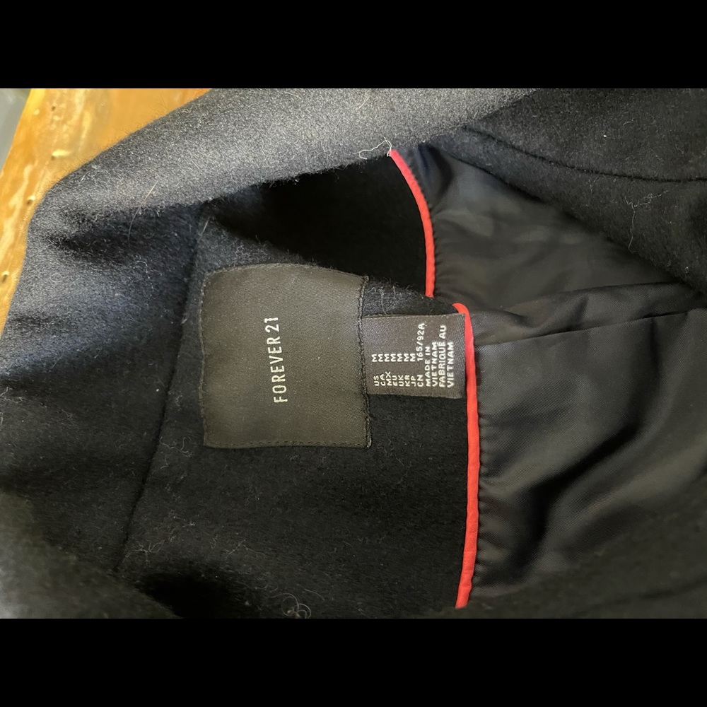Forever 21 Navy Wool Coat View 2